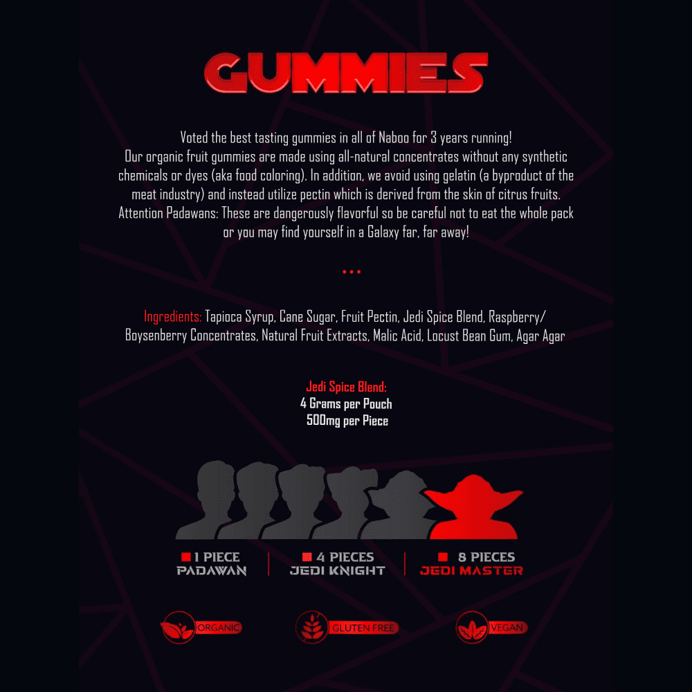 4g Jedi Mind Tricks Mixed Berry Gummies - Image 4